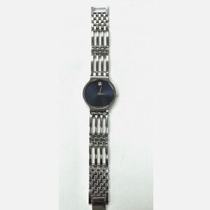 Movado Esperanza Silver Quartz Men's Watch Black Face